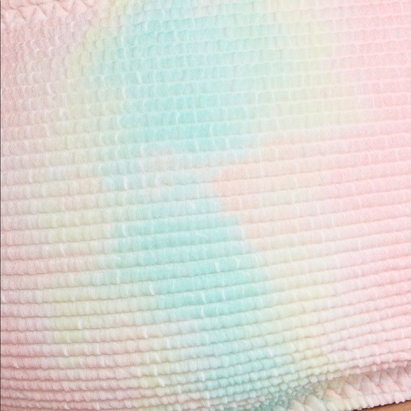 Leslie Amon Carla Bikini Top / High Waisted Bikini Bottoms Rainbow Crinkle - M - Picture 8 of 12